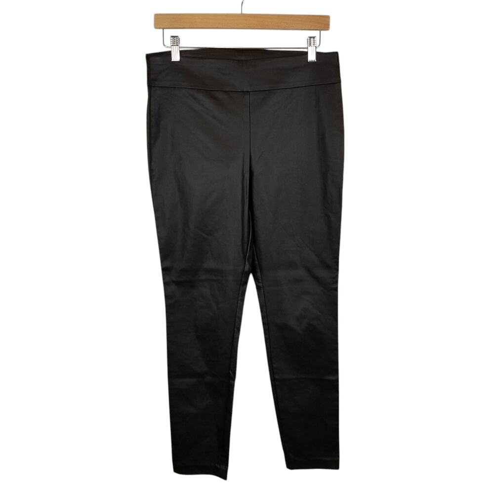 Bar III Women's Faux Leather Black Leggings Skinny Stretch Pants Size Large